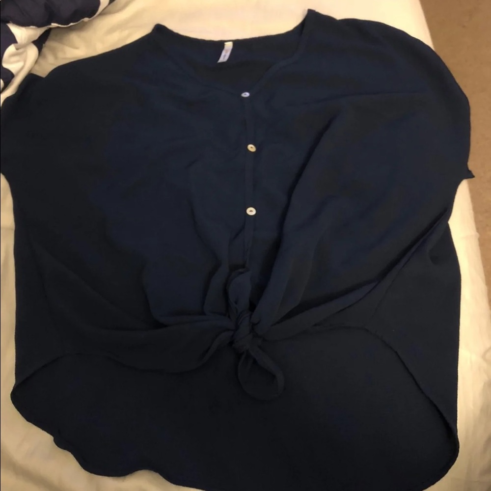 Knotted front blouse